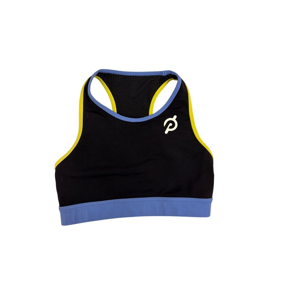 Peloton Black Colorblock Racerback Athletic Medium Impact Sports Bra Medium
